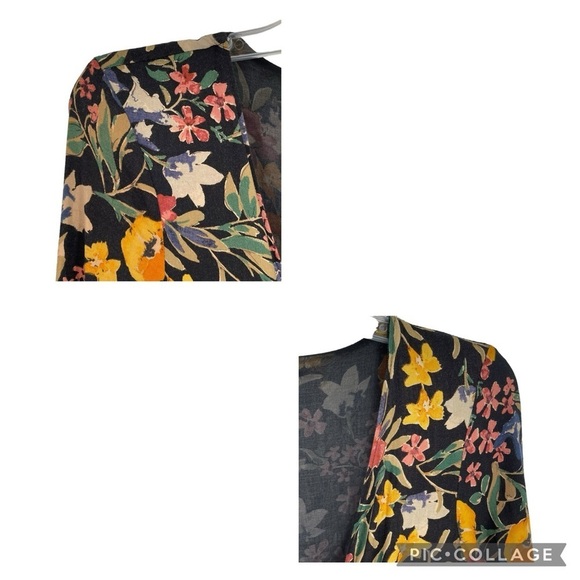 Zara Trafaluc Collection V-Neck Long Sleeve Floral Multicolored Midi Dress  Sz S - Picture 5 of 16